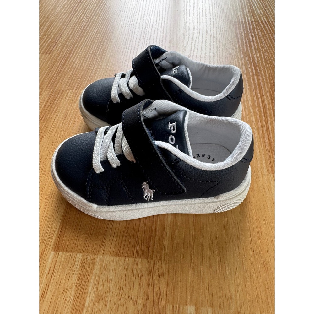 Polo Ralph Lauren Toddler Sneakers Size 5 Navy Blue White Sutton PS Shoes